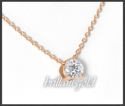 Brillant 585 Gold Collier; 0,54ct, mit DGI Zertifikat